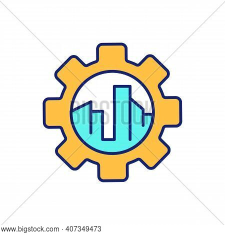 Municipal Infrastructure Engineering Rgb Color Icon. Urban Construction. Real Estate Business. Resid