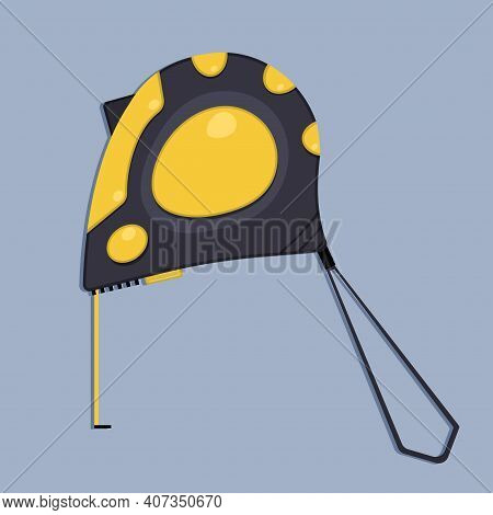 Roulette Tape Measure. Devices For Construction And Mechanics. Vector Illustratio