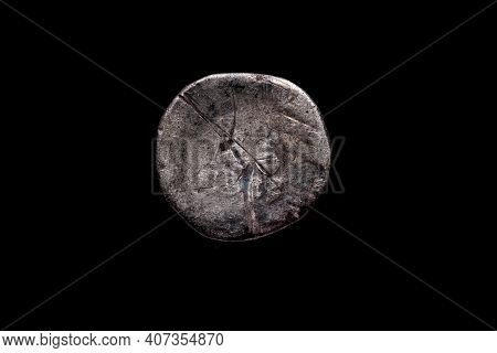 Roman Coin, Ar Denarius,vitellius, Rome Mint, 69 Ad., Ancient Roman Coin With Portrait Of Emperor Is