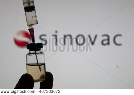 Oxford, Uk - February 2020: Sinovac Company Chinese Based Coronavirus Vaccine