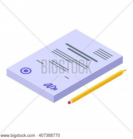 Degree Thesis Icon. Isometric Of Degree Thesis Vector Icon For Web Design Isolated On White Backgrou