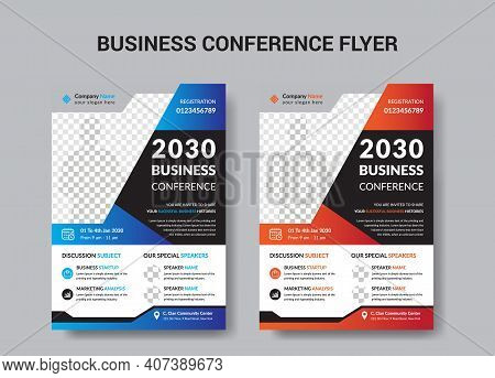 Business Conference Corporate Flyer Brochure Template Design, Abstract Business Flyer, Vector Templa