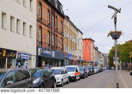 Gelsenkirchen, Germany - September 17, 2020: Street Parking In Gelsenkirchen, Germany. Gelsenkirchen