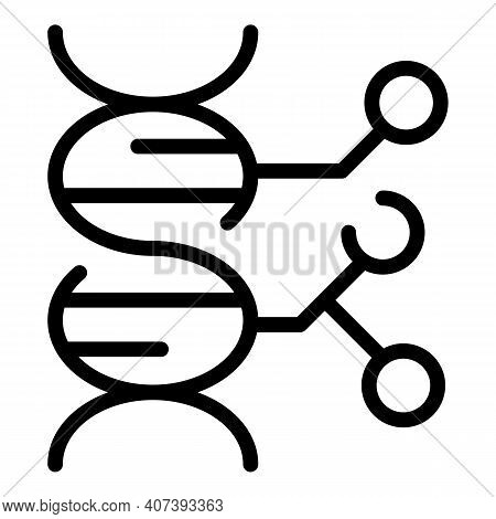 Dna Genes Modified Icon. Outline Dna Genes Modified Vector Icon For Web Design Isolated On White Bac