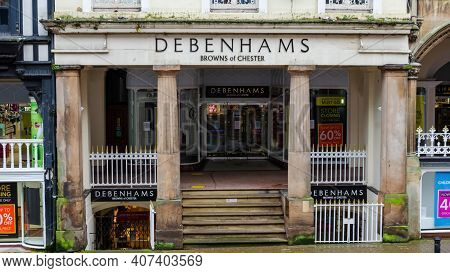 Chester; Uk: Jan 29, 2021: The Debenhams Department Store On Eastgate Street Was The Only Shop In Th