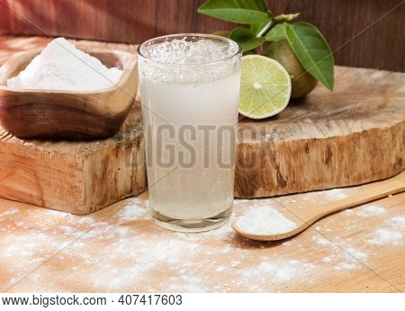 Baking Soda - Sodium Bicarbonate, Water And Lemon.