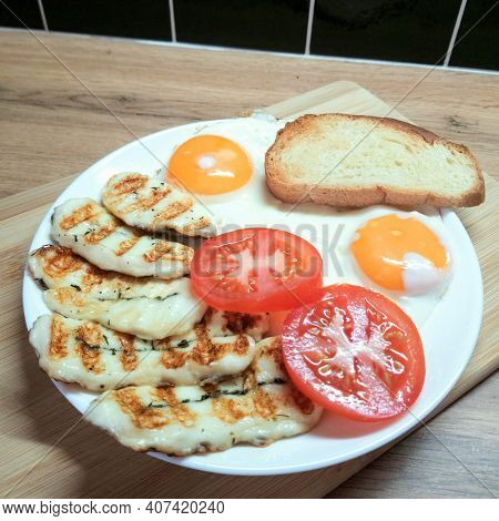 Making Halumi Cheese With Your Own Hands. Step-by-step Photos Of The Process. Sliced And Fried Halou