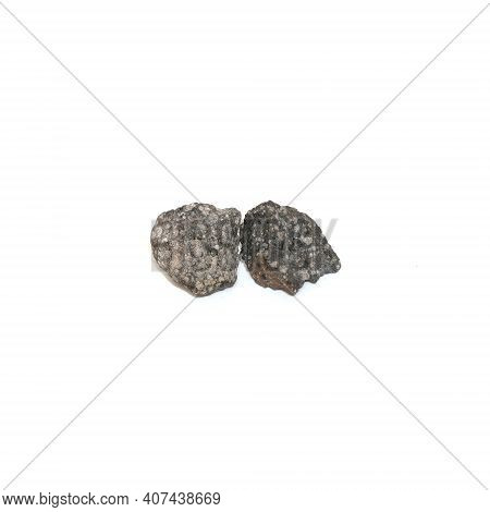 Solidified Lava Stone From Vesuvius Volcano Isolated On White Background