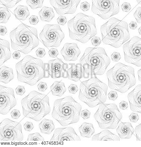 Seamless Graphic Pattern Black And White Shapes Like A Flower
