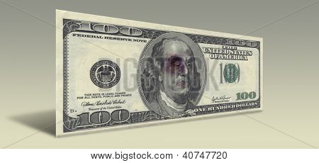 USA sto dolarovou bankovku s biti Ben Franklin