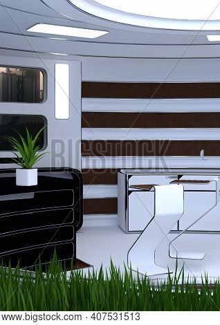3D Rendering Science Fiction Apartment
