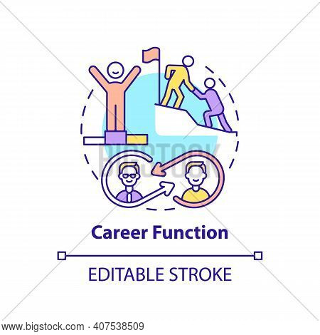Career Function Concept Icon. Worker Adaptation Functions Of Mentor. Challenging Tasks Thin Line Ill