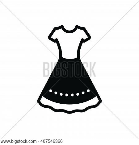 Black Solid Icon For Dress Frok Cloths Fashion Costume Attire Raiment Garment