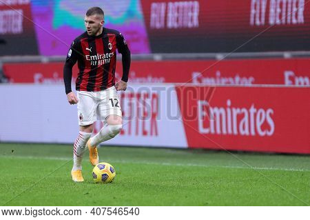 Milano, Italy. 07th February . Ante Rebic Of Ac Milan  During The Serie A Match Between Ac Milan And