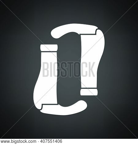 Bike Grips Icon. White On Black Background. Vector Illustration.