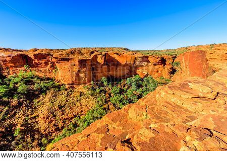 Panoramic Views Of Watarrka National Park, Australia Outback Red Center, Northern Territory. Edge Of