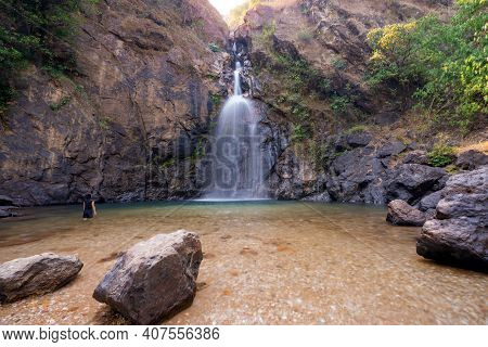 Chok Kra-din Waterfall In Thong Pha Phum District Kanchanaburi, Thailand