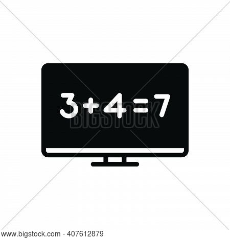 Black Solid Icon For Sum Total Number Equal Addition Add Tally