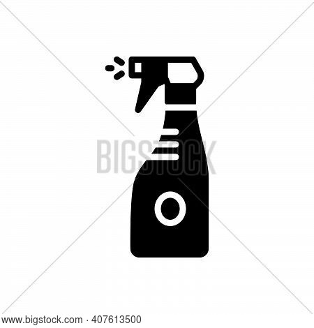 Black Solid Icon For Sprinkle Clean Neat Spotless Spray Bottle