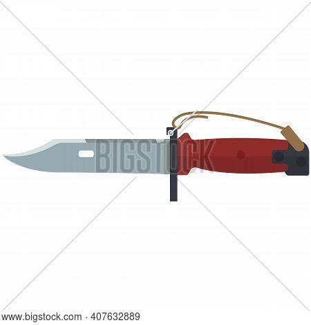 Steel Attack Knife Dangerous Weapon Isolated On White