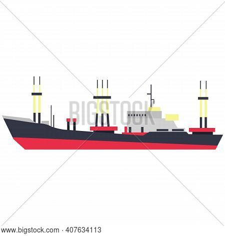 Bulker Ship Flat Vector Isolated On White Background