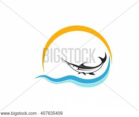 Blue Marlin Fish Icon Logo Illustration
