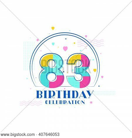 83 Birthday Celebration, Modern 83rd Birthday Design Vector Illustration