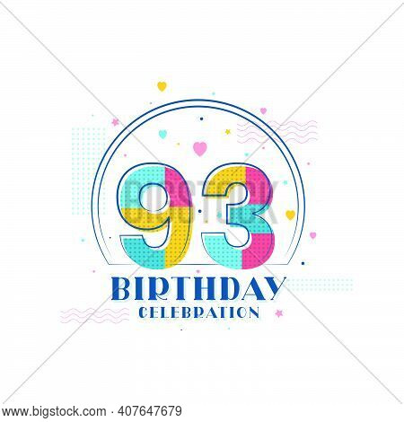 93 Birthday Celebration, Modern 93rd Birthday Design Vector Illustration