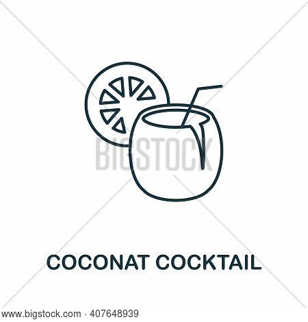 Coconat Cocktail Icon. Simple Element From Drinks Collection. Creative Coconat Cocktail Icon For Web