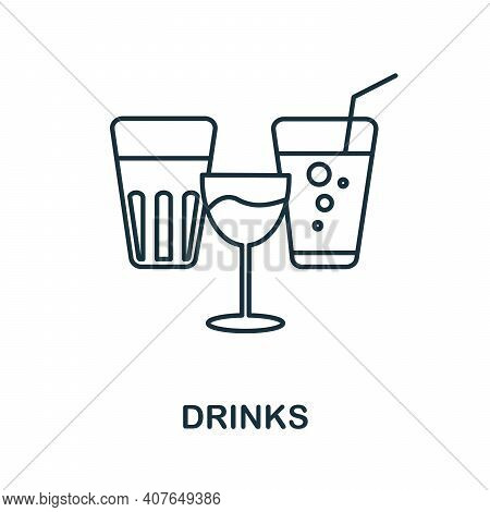 Drinks Icon. Monochrome Simple Drinks Icon For Templates, Web Design And Infographics