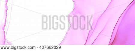 Delicate Fluid Waves. Acrylic Oil Paint. White Pink Color Wallpaper. Flow Marble Background. Fluid W