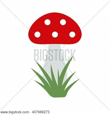 Simple Toadstool On White Background. Vector Image.
