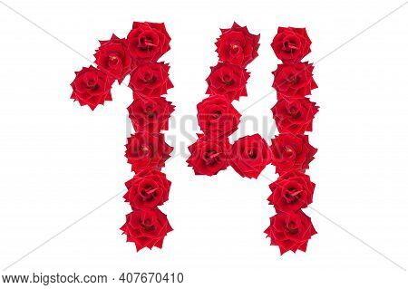Numbers With Roses 14 Numeral 14 Made Red Image & Photo (Free Trial) | Bigstock