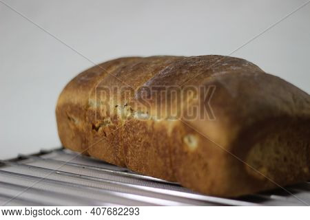 Home baked mini roll loaf bread with visible bands of rolls