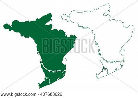East Godavari District (andhra Pradesh State, Republic Of India) Map Vector Illustration, Scribble S