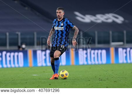 Torino, Italy. 09th Fabruary 2021 . Aleksandar Kolarov Of Fc Internazionale  During The Coppa Italia