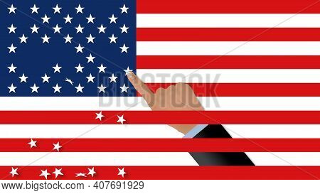 Rebuilding And Fixing A Divided Usa Is Illustrated In This 3-d Image Of A Hand Replacing Stars That 