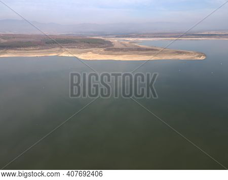 Aerial View Of Pyasachnik (sandstone) Reservoir, Sredna Gora Mountain, Plovdiv Region, Bulgaria