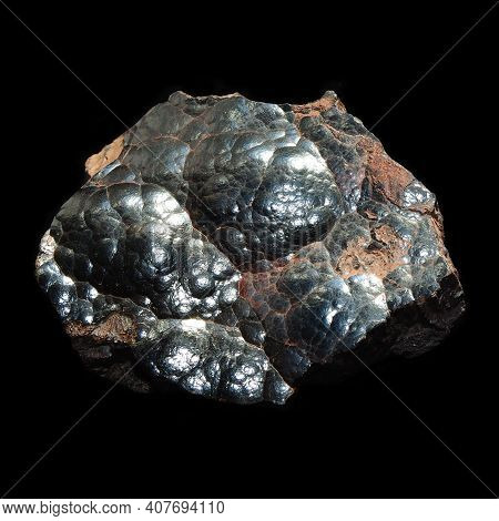 Natural Crude Haematite Isolated On Black Background