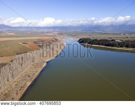 Aerial View Of Koprinka Reservoir, Stara Zagora Region, Bulgaria