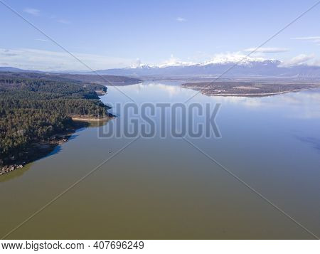 Aerial View Of Koprinka Reservoir, Stara Zagora Region, Bulgaria