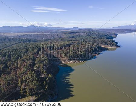 Aerial View Of Koprinka Reservoir, Stara Zagora Region, Bulgaria