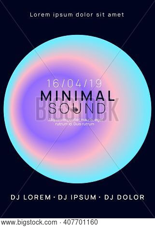 Music Poster. Wavy Electro Show Presentation Template. Electronic Sound. Night Dance Lifestyle Holid