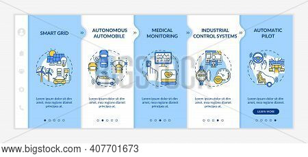 Cyber-physical Systems Implementation Onboarding Vector Template. Smart Grid. Medical Monitoring. Au