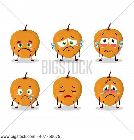 Lulo Fruit Cartoon Character With Sad Expression
