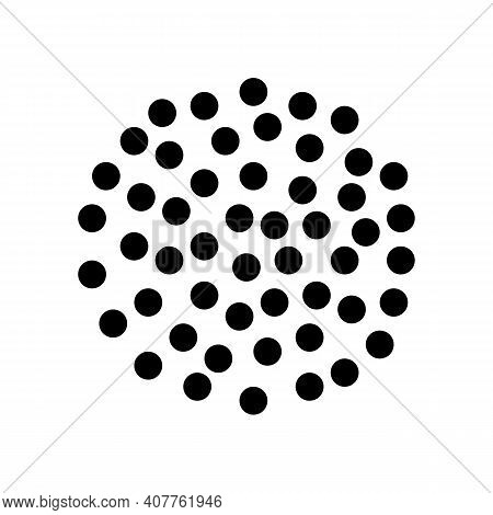 Abstract Black Dotted Circle Vector Design Osolated On White Background