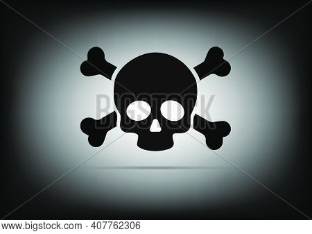 Skull And Crossbones Icon Isolated Design On Vector Illustration. Danger Or Poison Flat Vector Icon,