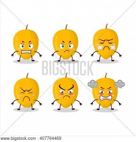 Canistel Cartoon Character With Various Angry Expressions