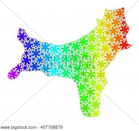 Spectrum Gradient Composition Of Christmas Island Map Done For Christmas Holidays. Christmas Island 