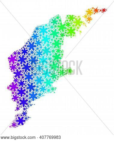Rainbow Gradient Composition Of Gotland Island Map Organized For Christmas Sales. Gotland Island Map